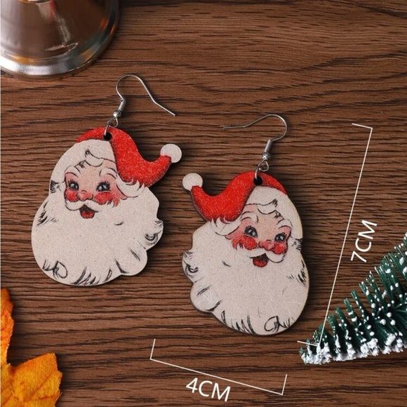 Christmas Santa Claus Drop Earrings - Picture 4 of 4